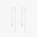 Ailmay 925 Sterling Silver Minimalist Square Geometric Long Tassel Chain Drop Earrings for Women Girls Party Accessories Jewelry