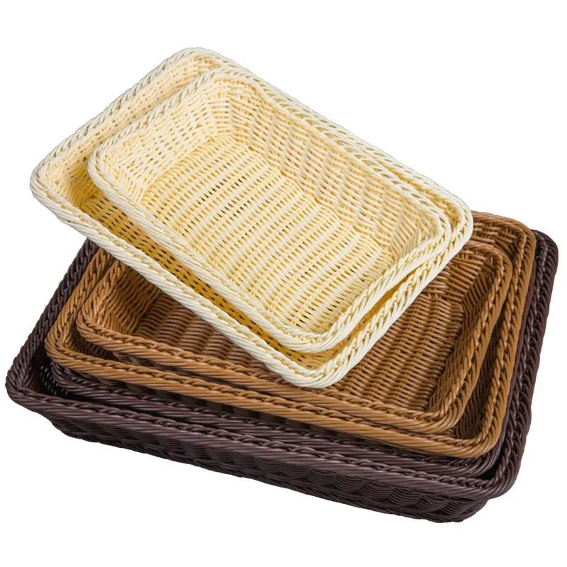Wholesale Customers Size Handmade square  Weaving  Fruit Shopstorage  Rattan Baskets