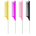 Customized Plastic Antistatic Hair Parting Comb Carbon Fiber Heat Resistant Rat Tail Comb Barber Combs Wholesale