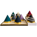 Unique Multi-color Circular Cone Bracelet Jewelry Display Stand Silicone Rack with Gold Metal Base for jewelry display