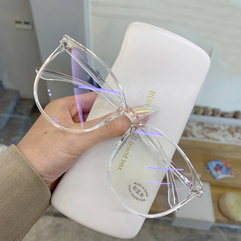 Vintage Transparent Square Glasses Woman Man Anti Blue Light Computer Eyewear Clear Lens Retro Eyeglasses Unisex