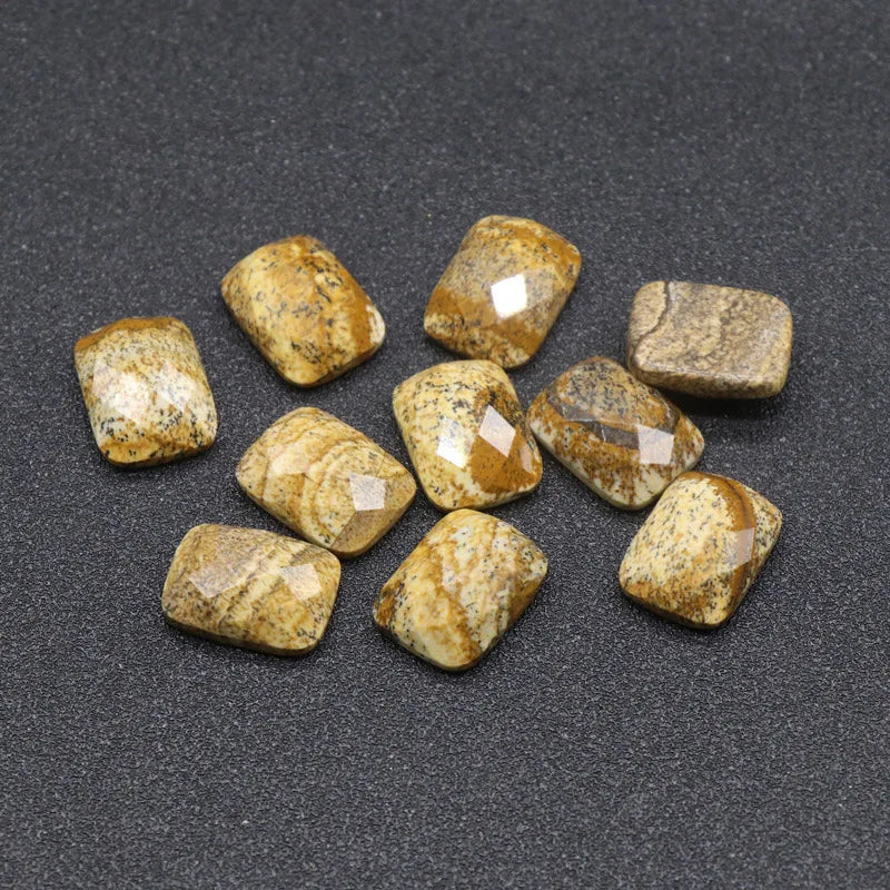DIY Crystals Picture Jasper square cut cabochon gemstone cabochons for rings making