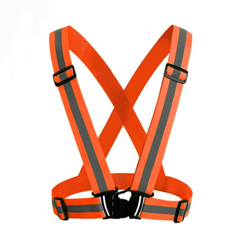 High Visibility Yellow Orange Reflective Elastic Safety Belt Reflective Ajustable Strap