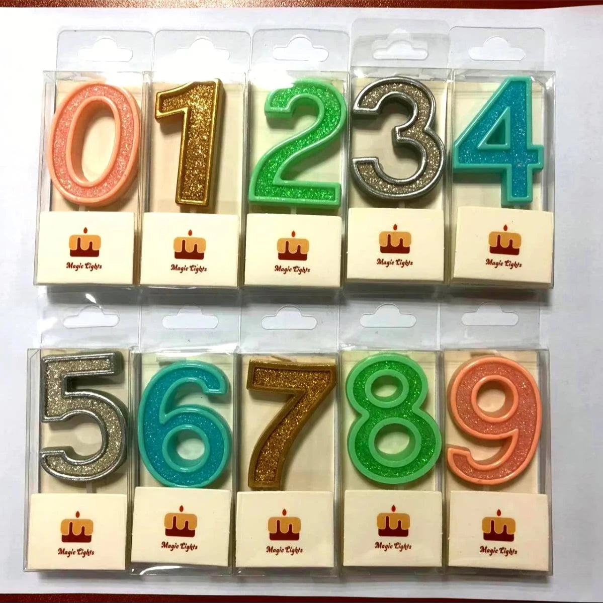 Factory Sell Creative Happy Birthday Candles Glitter Number Birthday Cake Candles for Cake Decoration Made of Wax
