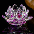 HBL 8cm/9cm Crystal Lotus Flower Artificial Quartz Paperweight Desktop Decor Feng Shui Ornament Craft Souvenir Home Office