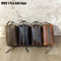 Genuine Leather Large Dopp Kit Men Travel Toiletries Organizer Soft Handle Zipper Closure Durable Fashion Featuring Letter MegaBDM