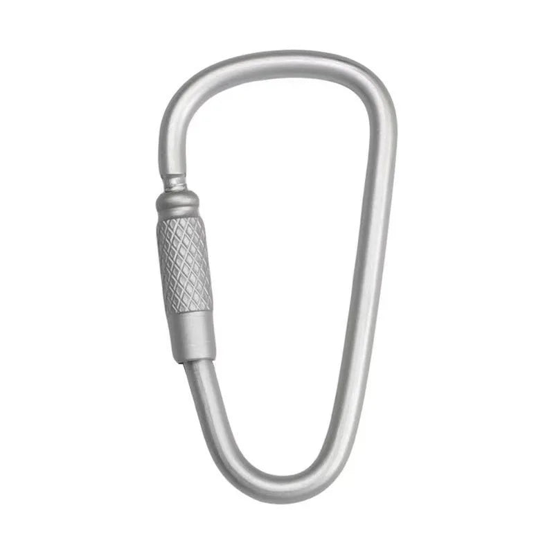 Thin 5# 50mm D-Shape Aluminium Carabiner with Screw Premium Quality Hooks for Outdoor Adventures