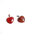 HY Wholesale Mahogany Gemstone Heart Pendants for Necklace and Bracelets Making