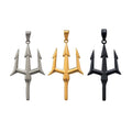 2024 HipHop Stainless Steel Sea God Trident Pendant 18K Gold Plated Women Men Ancient Greece Trident Necklace Jewelry