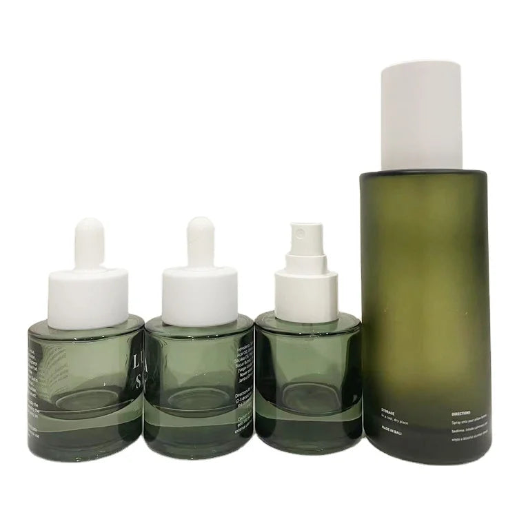 Wholesale Thick Bottom Clear Frosted 30ml Glass Dropper Bottle 1OZ Glass Cosmetic Toner Pump Serum Cosmetic Bottle