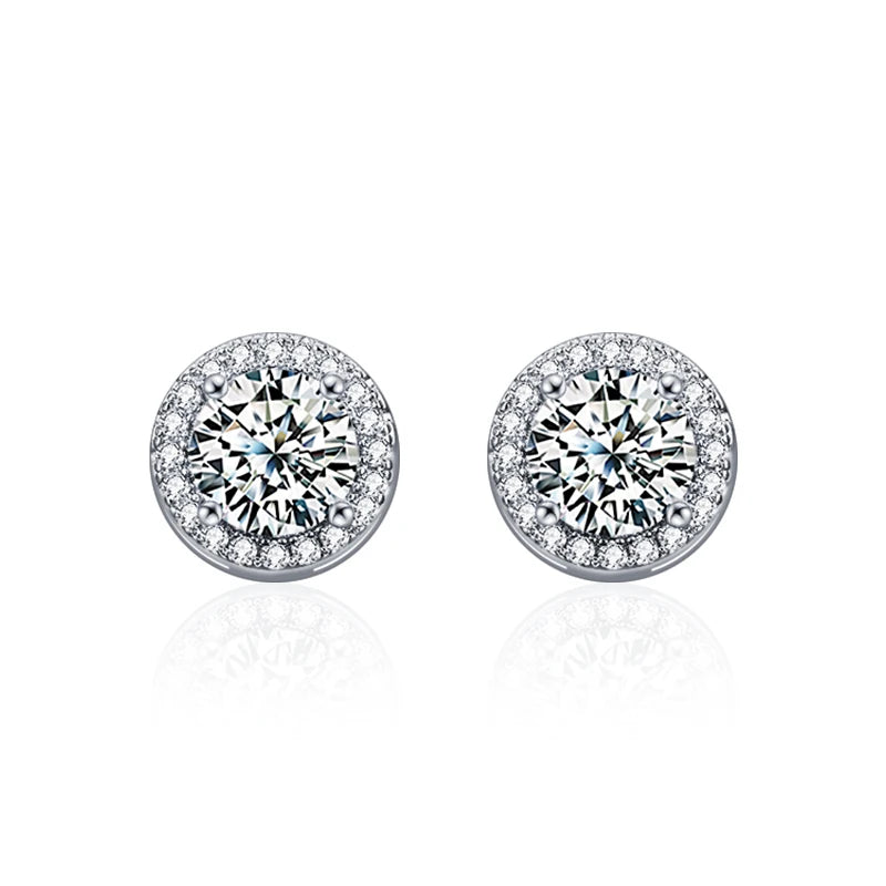 925 Sterling Silver Stud Earrings Zircon for Women Fashion Exquisite Student Girlfriend Jewelry Accessories