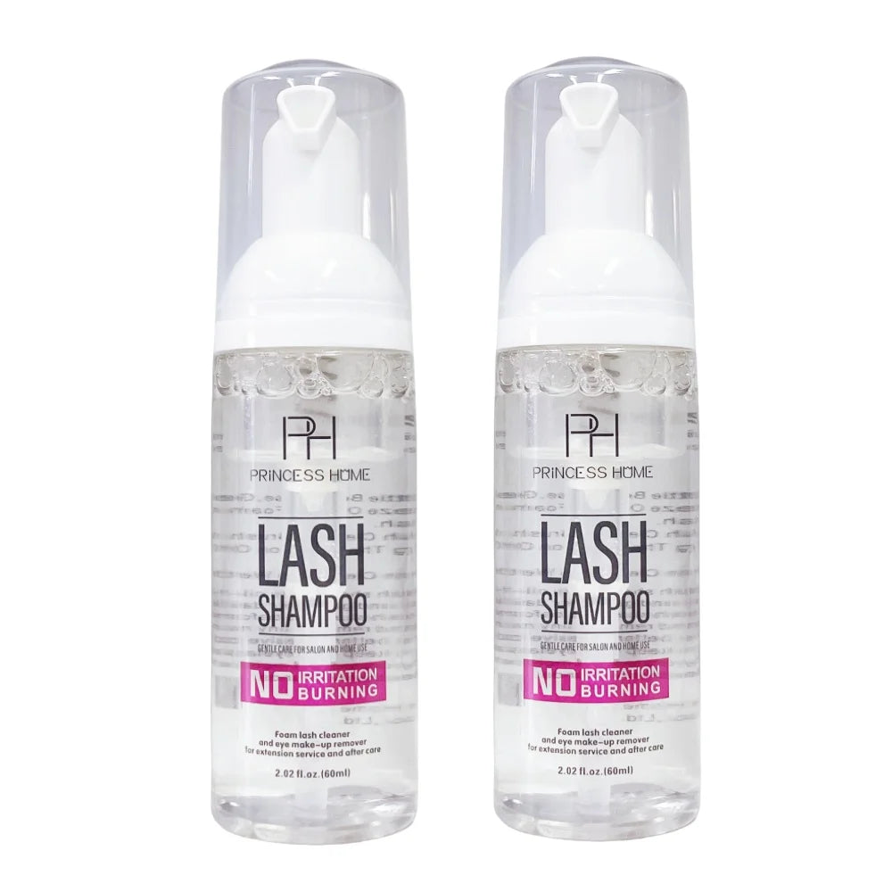 Customized logo 60ML Eyelashes Shampoo Lashes Extension Cleaner Kit With Lash Foam Brush and Mascara Wand