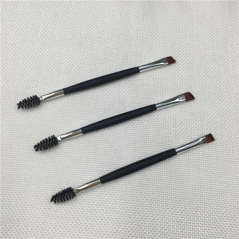 Custom Private Label Double-ended Eyebrow Brush Spiral Mascara Wands Eyelash Brush Low MOQ