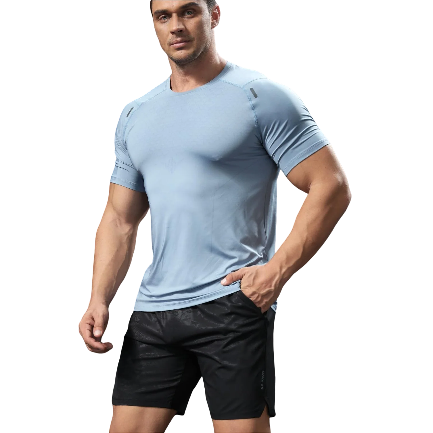Men's Casual Running T Shirts 88% Polyester 12% Spandex Short Sleeved O-Neck Solid Design Compression Shirts Body Shaper for Men