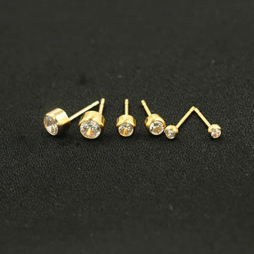 14K Gold Filled Jewelry Mini Stud Earrings Zircon Stud Earrings