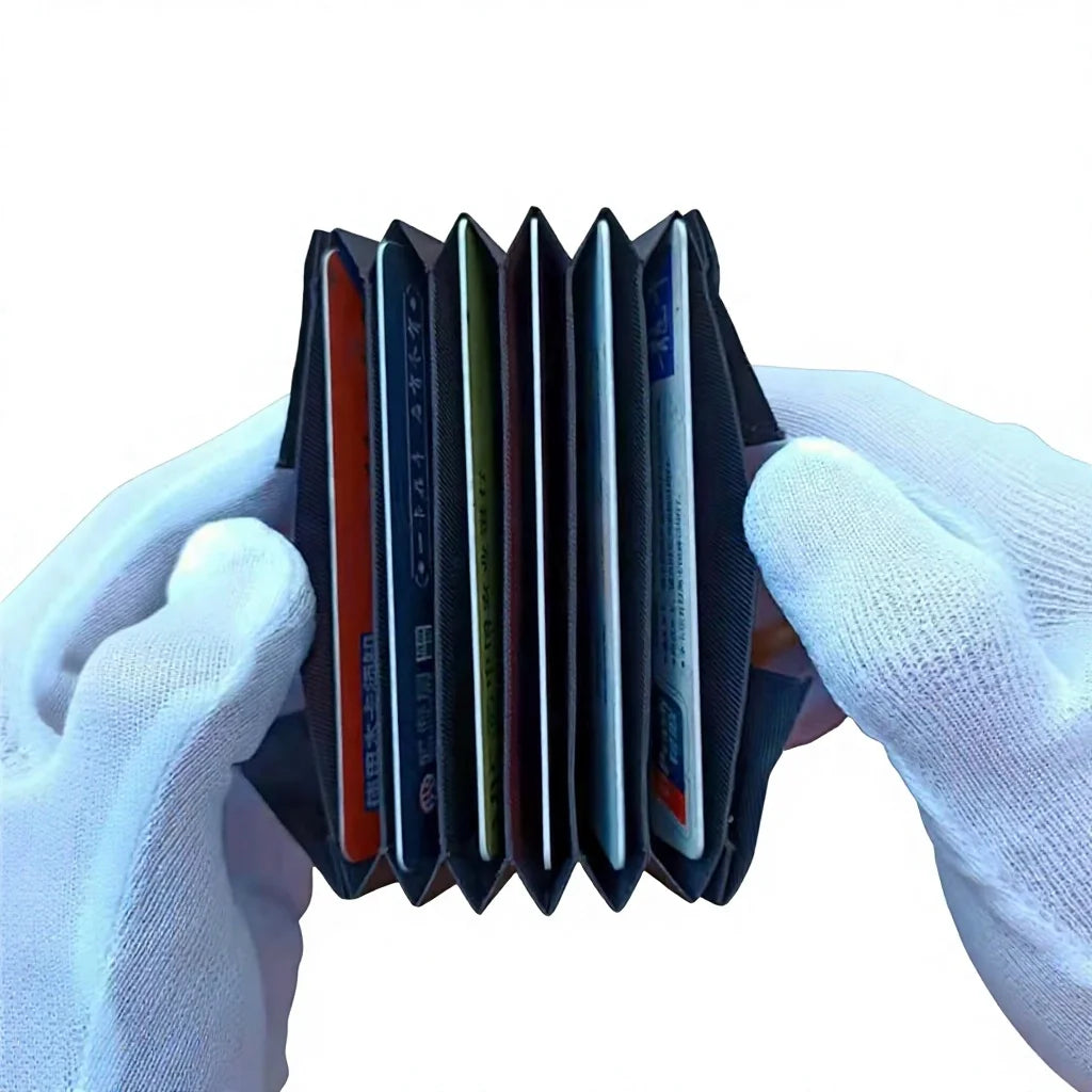 9.5*4.5cm 6 Card Slots Polyester Inner Pages with Cloth Organ Pattern Fabric Mix 3 Colors for Aluminum Wallet & Card Holder