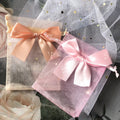 9x12cm Organza Bags with Bow Custom logo Packaging Bag Organza Pouch for Jewelry