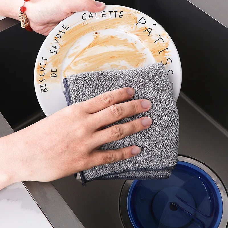 Hot selling kitchen dishwashing towels for household cleaning degreasing and lint free cleaning cloth