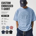 OEM Custom High Quality 100 Cotton Pre Shrunk Crew Neck T Shirts 3D Embossed Logo Brand Short Sleeves Man Apparel Top