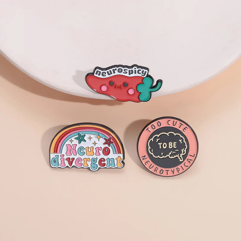Manufacturer Enamel Autism Awareness Brooch Neurotic Neurospicy Button Pin Neurodivergent Badge Neurotypical Lapel Pin