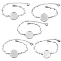 RubySub Circle Silver Alloy Charm Bracelets Sublimation Bracelets Women Blank