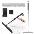 Window Scraper Cleaning Tool Glass Scraper Cleaner Telescopic Rod Adjustable Glass Wiper Black and Soft Rubber Support