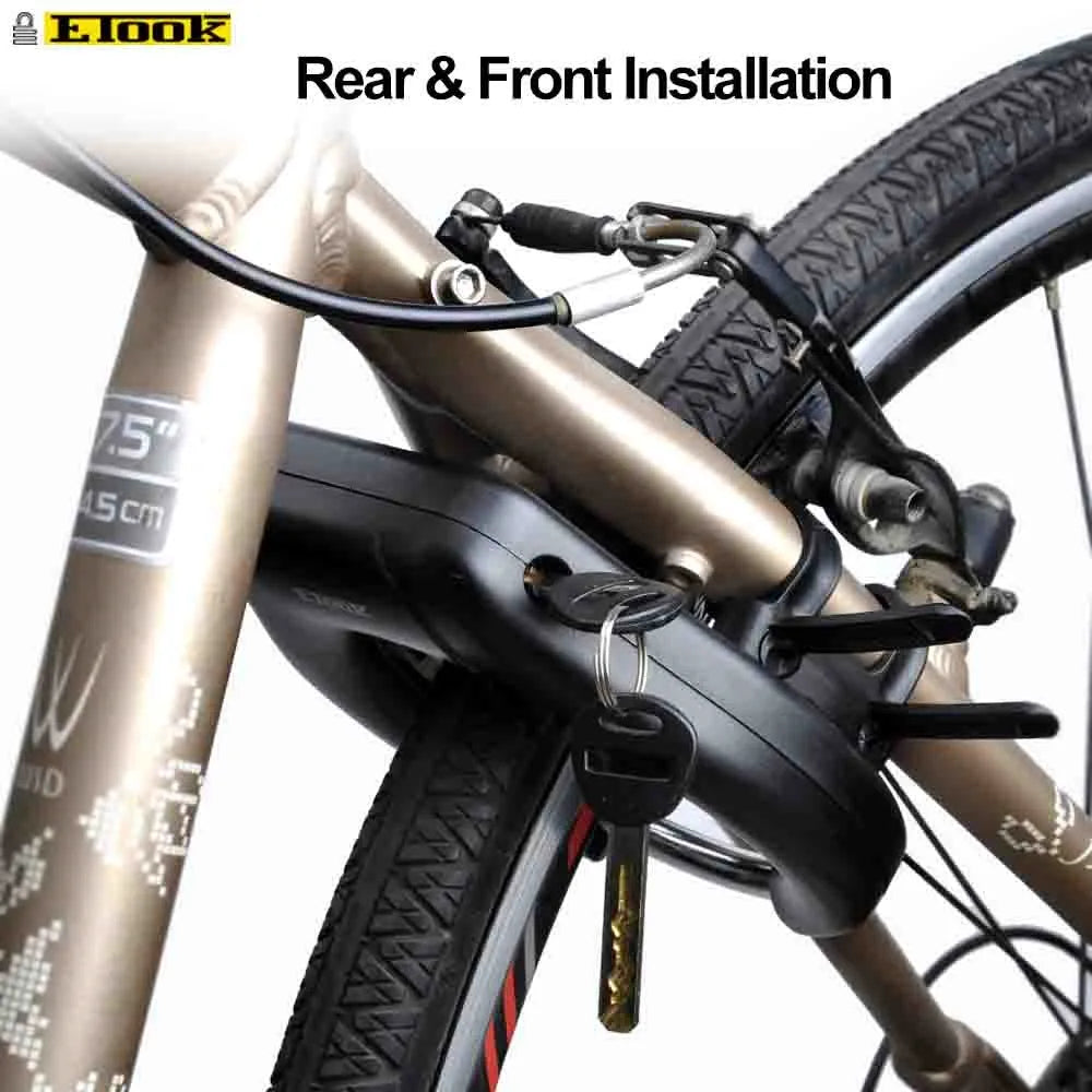 ETOOK Bike Bicycle Lock Easy to Install Anti-theft 2 Keys Horseshoe Bicycle Wheel Bike Frame Lock