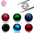 China Wholesale Round Diamond Cut Round Shape Red Green Blue Black 1.5mm-12mm Loose Glass Gemstone