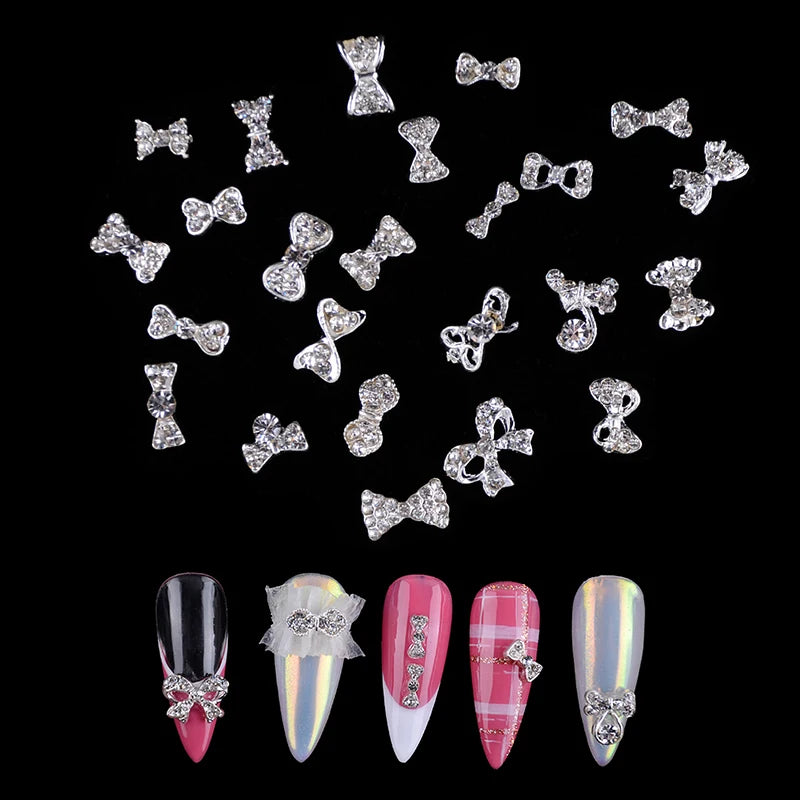 3D Gold Metal Alloy Designer Luxury Brand Name Charm Nails Bulk
