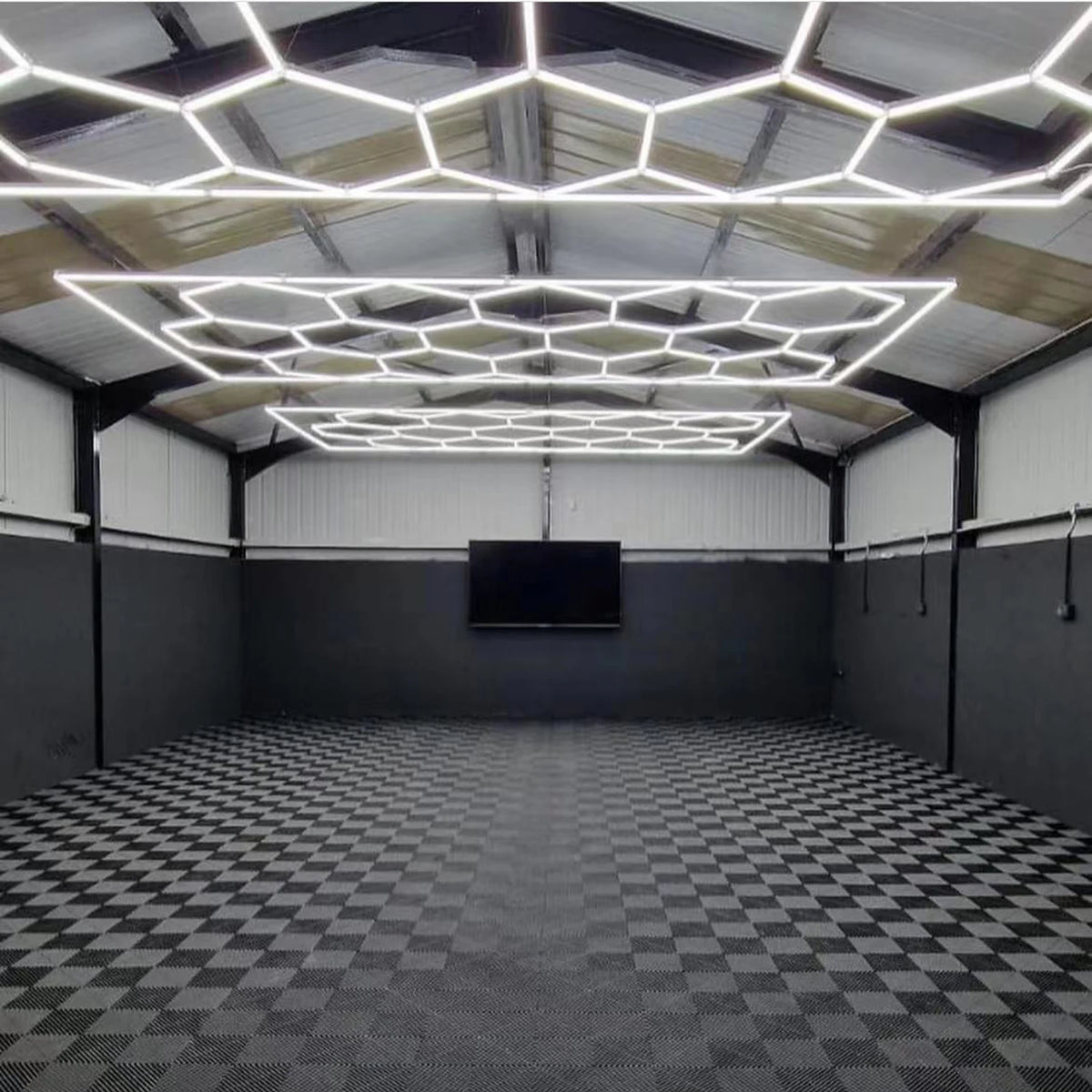 Led Hexagon Lights Hex Lights for Garage Ceiling Car Detailing Workshop Barber Shop Ceiling Light