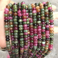 Hui Rui 5*8mm Rondelle Stone Beads Tourmaline Jade Spacer Diy Necklace Loose Abacus Stone Beads for Diy