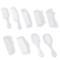 Comb Molds Silicone Resin 3D Transparent Jewelry Resin Casting Molds for DIY Handmade Hair Comb Craft Making
