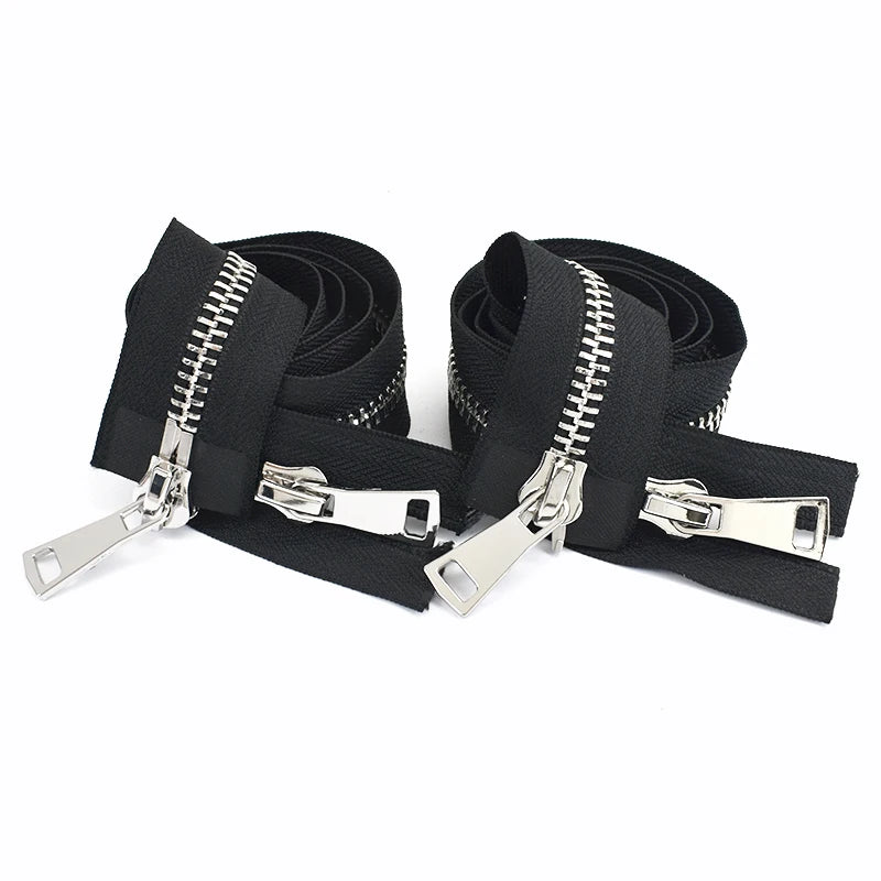 For KY019 8# Metal Open-End Double Slider Zipper for Clothing Sewing Accessories & Bags with Auto Lock