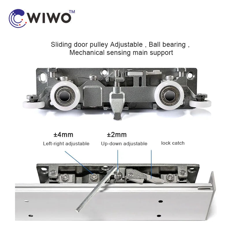 Modern Apartment Ghost Door Invisible Track Aluminum Alloy Glass Narrow Edge Profile Hardware Soft Closing Sliding Door Roller