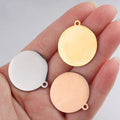 Personalized Blank Round Disc Pendant Accessories Non-fading Stainless Steel Monogram Engravable Disc DIY Necklace Keychain