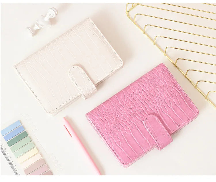 wholesale leather journal notebooks a6 budget binder planner pu leather mini journal notebook