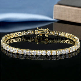 FUAMAY Fashion Jewelry Silver 925 3MM 4MM Zircon Bracelets 6-7.5 Inches 3MM and 4MM Tennis Pulseras Plata De Ley Charms