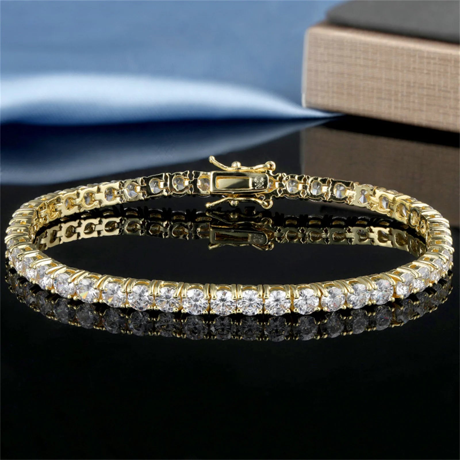 FUAMAY Fashion Jewelry Silver 925 3MM 4MM Zircon Bracelets 6-7.5 Inches 3MM and 4MM Tennis Pulseras Plata De Ley Charms