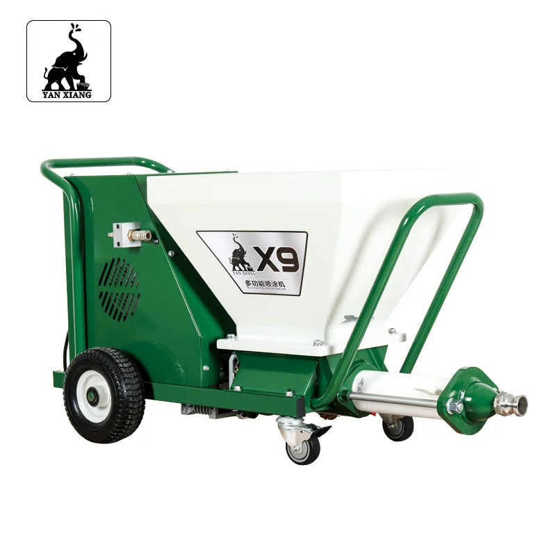 X9 Electric Wall Putty & Real Stone Paint Sprayer Gun with Screw Pump Core Motor Component 220V Construction Use