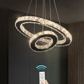 Ring Chandelier Pendant Lights Hanging Lamp for Home Living Room Decor Dimmable Ceiling Chandelier Crystal