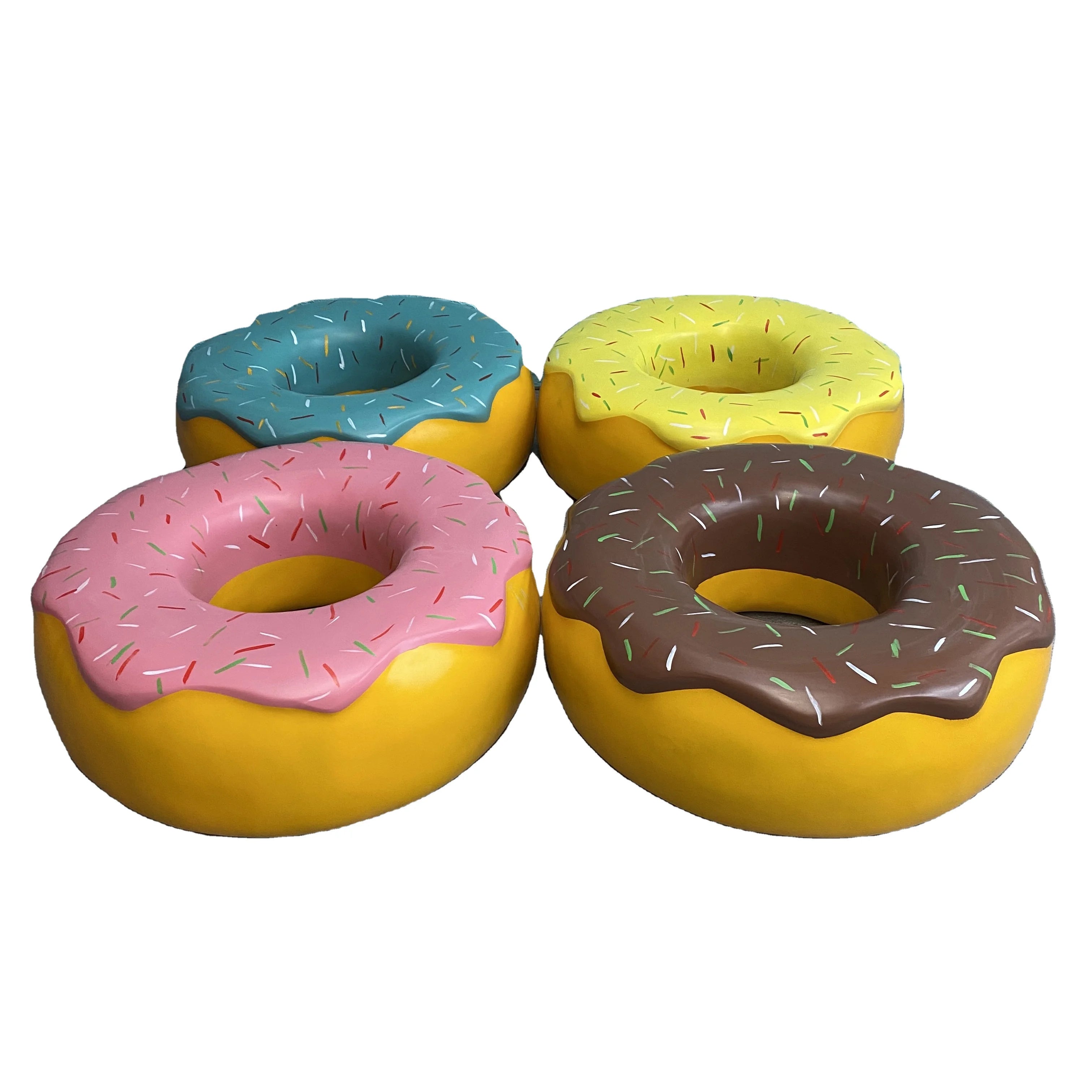 Life Size Fiberglass Resin Candy Donut Ice-cream Sculptures Model for Amusement Park