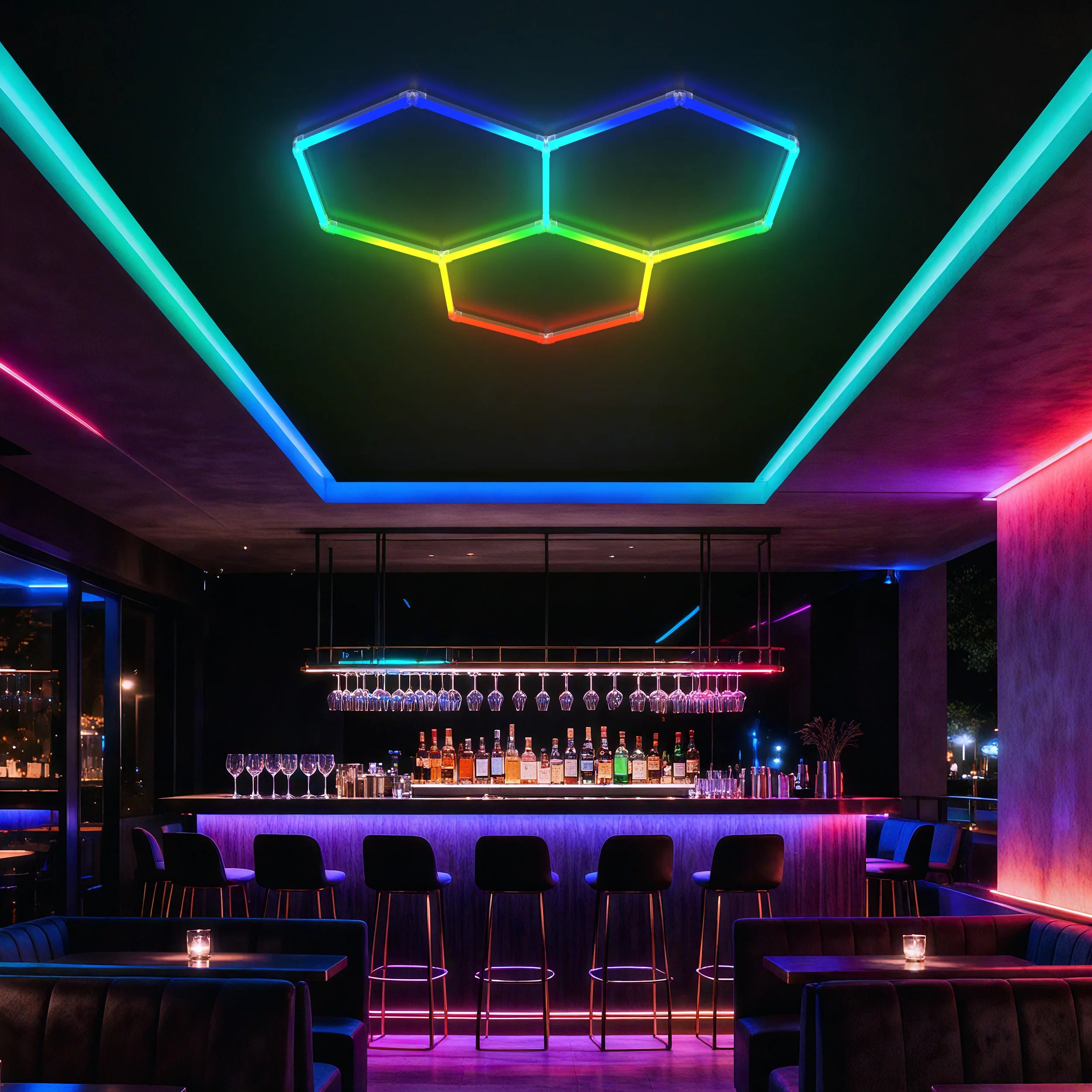 Best Seller High Power Atmosphere Rgb Hexagon Light for Ktv Private Room Disco Nightclub Party