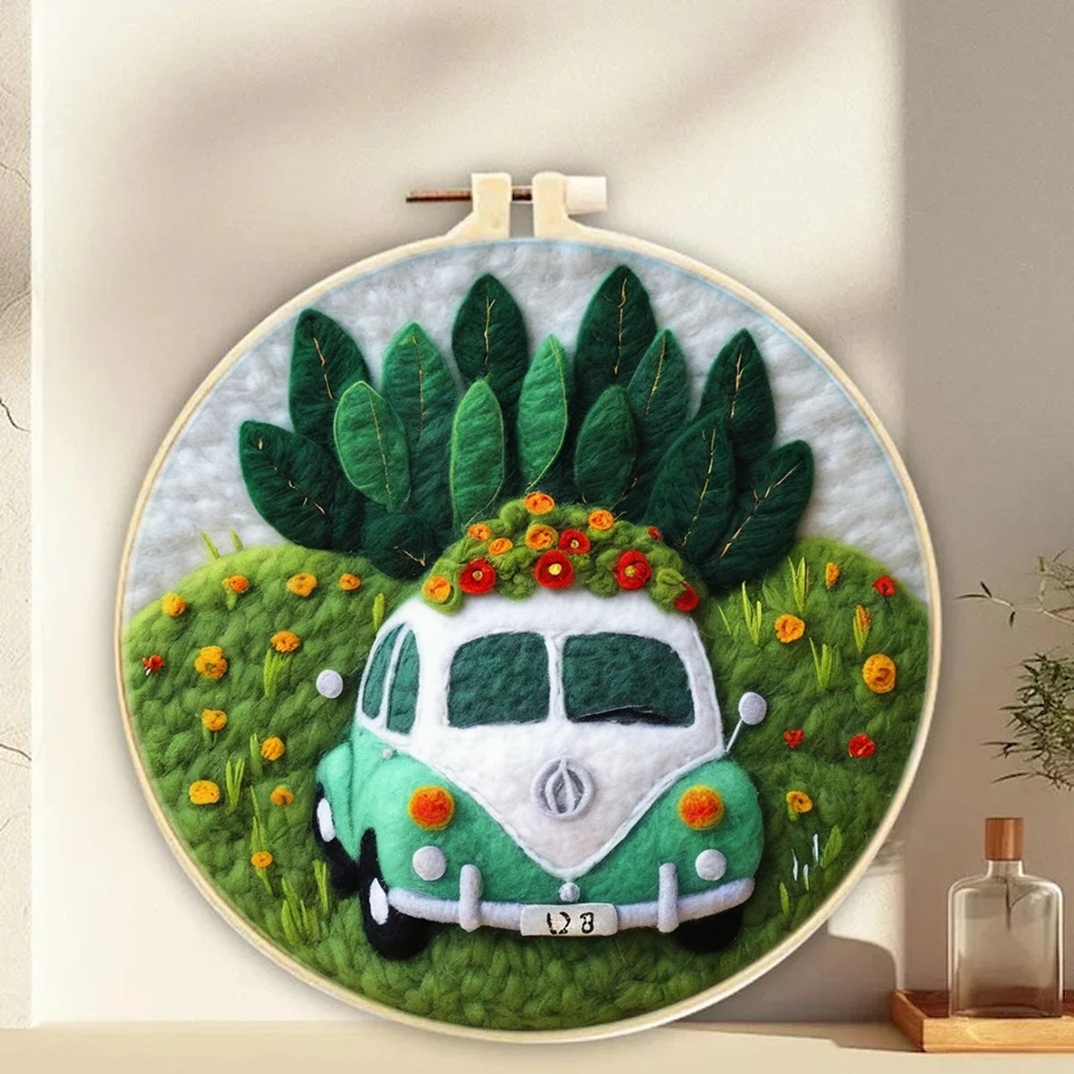 CHENISTORY Painting DIY Wool Embroidery Kit Creative DIY Wool Needle Felt Picture Kit Craft Painting Gift Embroidery Frame