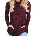Fitspi Womens Loose Fit Pullover Turtle Neck Pofuduk Sweatshirt Solid Casual Blouse Versatile Wardrobe Soft Comfortable Top