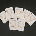 Risingmoon Hot Selling Cheap 18K Gold Plated Earrings Necklace Stainless Steel Jewelry Sets for Women Tarnish Free Jewelry