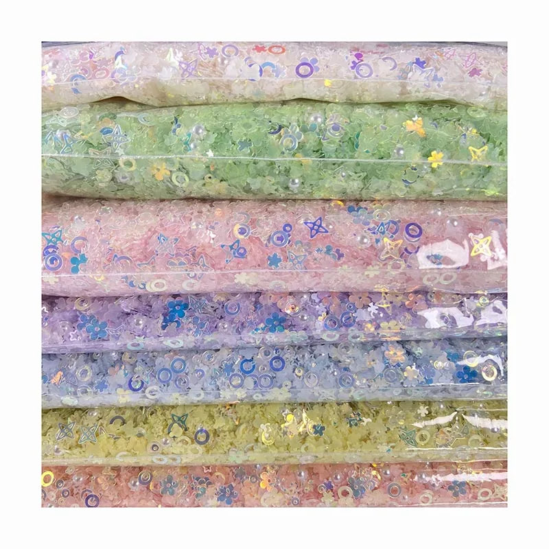 Christmas 4-10mm Mix Shiny Golden Glitter Sequin Star Clover Butterfly Ornament Crystal Manicure Costume Confetti Pearl Sequins