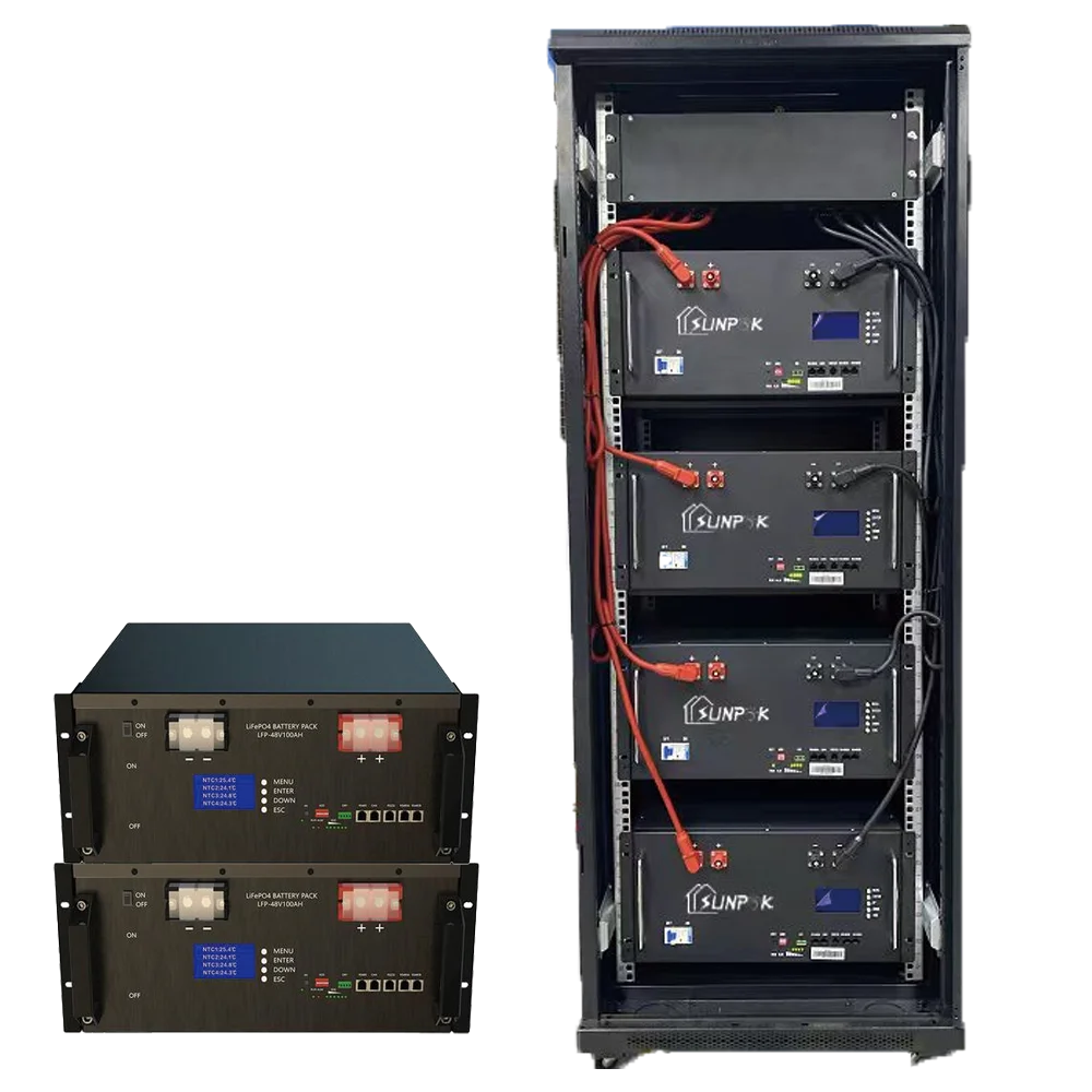 SUNPOK 48V 5kWh 10kWh 15KWh 20KWh LiFePO4 Lithium Solar Battery 51.2V 100Ah Server Rack Home Solar Energy Storage Battery