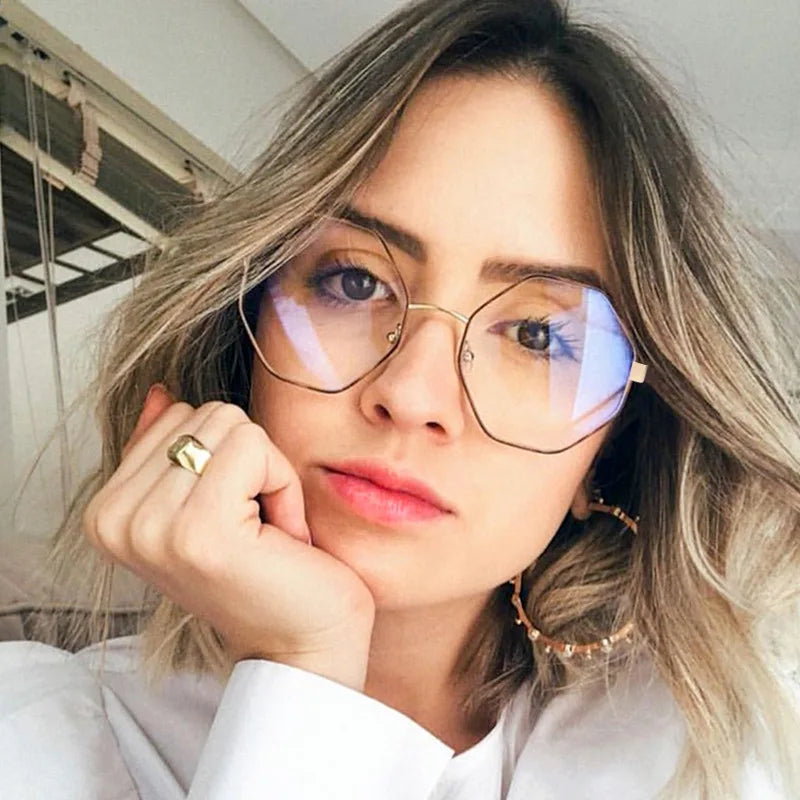 2 YEARS WARRANTY QUALITY Vintage Optical Frames Hexagon Blue Light Blocking Computer Glasses