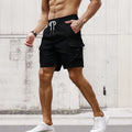 Factory Custom Woven Mid Elastic Waist Cargo Shorts for Unisex Summer Fitness Sportswear Breathable Quick Dry Worsted
