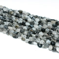 Factory Wholesale Natural Black Hair Quartz Loose Beads 6*8/8*10mm Handmade Strands for Jewelry Making